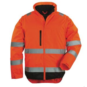 Veste de travail haute visibilit&eacute; 2 en 1 HI-WAY manches amovibles orange fluo/noir T2XL COVERGUARD 7HWXOXXL