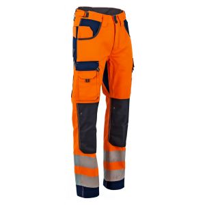 Pantalon POLARISATION haute visibilit&eacute; orange 55% conton 45% polyester T 54 LMA LEBEURRE 1679-54