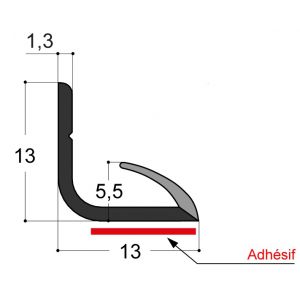 Joint d'&eacute;tanch&eacute;it&eacute; pour cadres de porte jeux de 3 &agrave; 5 mm JOINT DUAL F3-22