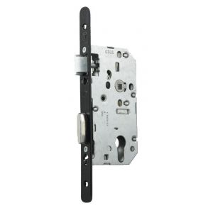 Serrure à larder D455 clé I axe 40mm bout rond finition noir sans gâche - VACHETTE - 22676000