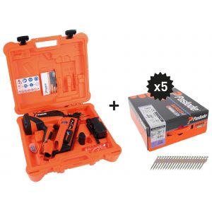 Cloueur &agrave; gaz autonome PPN50Xi avec 1 pack 4 x 35 Hard CTR GAL en coffret standard SPIT PASLODE 054706