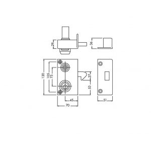 Monopoint en applique VEGA à mentonnet cylindre de 45mm gauche - JPM - 121600-01-2A