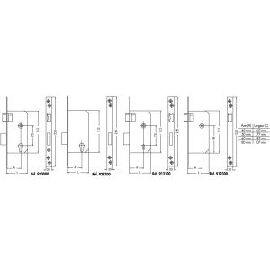 Serrure à larder LIONA à profil européen et bout carré axe 60mm gauche - JPM - 920000-03-2A
