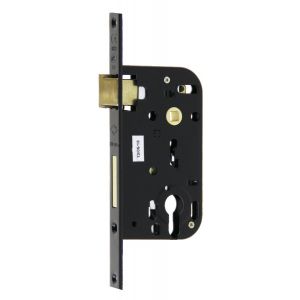 Serrure &agrave; larder MULTIBAT &agrave; profil europ&eacute;en axe 50 mm finition noir &agrave; bout carr&eacute; sans g&acirc;che r&eacute;versible JPM 210000-01-1J