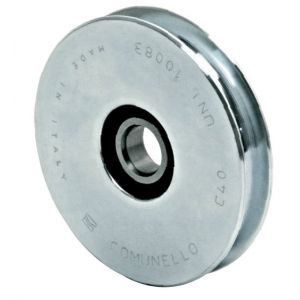 Galet pour corde poulie diam&egrave;tre 58 mm &agrave; fixer acier zinguer COMUNELLO 340-60