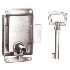 Serrure vitrines &agrave; pattes largeur 50 mm zingu&eacute; VACHETTE 11222000