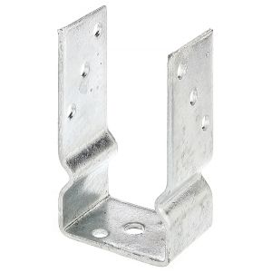 Pied de poteau en U &agrave; visser 81mm galvanis&eacute; ALBERTS 217617
