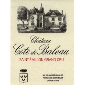 Château Côte de Baleau Grand Cru Classé Rouge Saint-Emilion Bordeaux 2013 Caisse bois d'origine de 12 bouteilles (12x75cl)