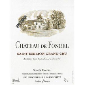 Château de Fonbel Rouge Saint-Emilion Bordeaux 2013 12 bouteilles (12x75cl)