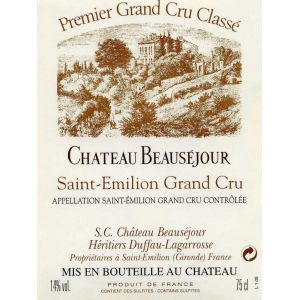 Château Beauséjour Duffau Lagarrosse Premier Grand Cru Classé B Rouge Saint-Emilion Bordeaux 2013 Caisse bois d'origine de 6 bouteilles (6x75cl)