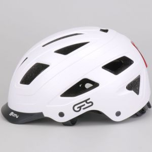 Casque vélo avec éclairage arrière intégré GES City blanc mat