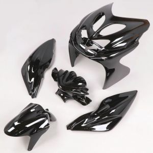 Kit carénages MBK Nitro, Yamaha Aerox 7 pièces (avant 2013) Restone noir
