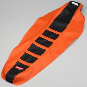 Housse de selle KTM SX 125, 250, SX-F 450 (2016 - 2018), EXC (2017 - 2019) Polisport Zebra orange et noire