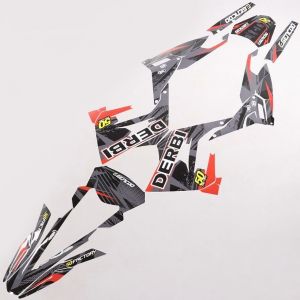 Kit déco Derbi Senda, Gilera SMT, RCR (depuis 2018) Gencod Evo II rouge (écriture Derbi)