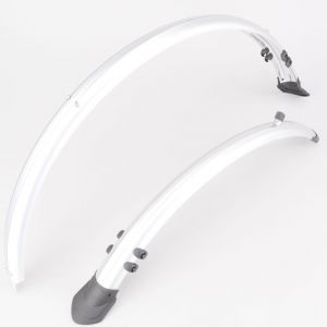 Garde boues avant, arri&egrave;re v&eacute;lo 26" M-Wave Mud Max Flex gris 60 mm