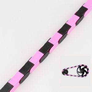 Couvre chaîne à clipser vélo 1 vitesse 112 maillons Insane Chains noir et rose