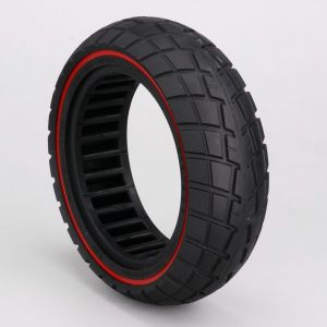 Pneu trottinette 10x2.75 plein (nid d'abeille int&eacute;rieur) eWheel Offroad liserets rouges