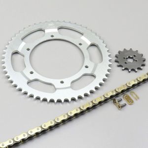 Kit chaîne renforcé 14x52x132 Cagiva, Derbi, Gilera 50 Afam or