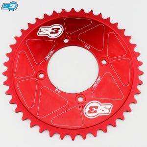 Couronne 42 dents alu 520 Gas Gas TXT, Beta Evo, Sherco ST... S3 Laser Fim rouge