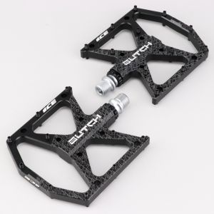 P&eacute;dales plates alu v&eacute;lo BMX ICE Butch noires 105x105 mm