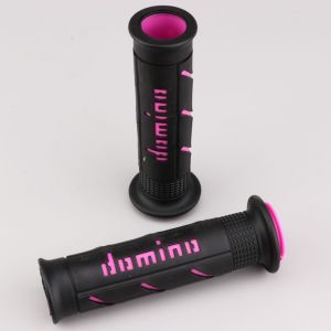 Poign&eacute;es moto Domino A250 noires et roses