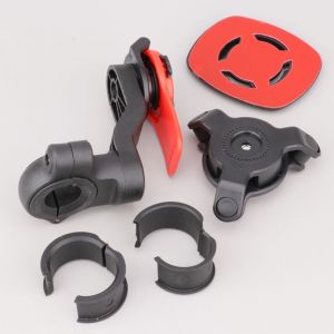 Support de t&eacute;l&eacute;phone v&eacute;lo, trottinette, scooter, moto... fixation sur guidon noir et rouge