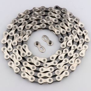 Cha&icirc;ne v&eacute;lo 9 vitesses 114 maillons KMC X9 grise et argent