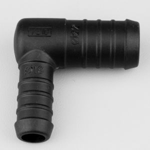 Raccord de durites en L &Oslash;22-16 mm Flexeo noir