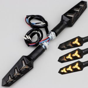 Clignotants &agrave; d&eacute;filement &agrave; leds Alien noirs