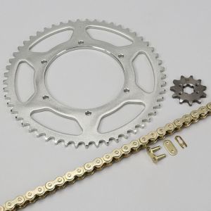 Kit chaîne 11x53x130 Derbi Senda, Gilera SMT... (2011 - 2017) Fifty (démultiplication origine)