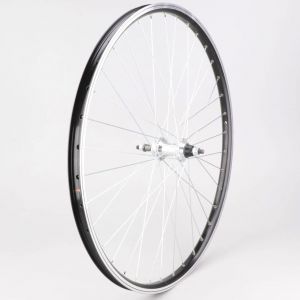 Roue arrière vélo 28" (23-622) pour roue libre 5/6/7V Vélox Mach1 M840 alu noire (blocage avec écrous)