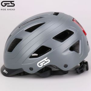 Casque vélo avec éclairage arrière intégré GES City gris mat