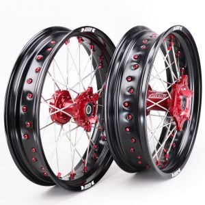 Jantes Supermoto Honda CRF 250 R (depuis 2014), 450 R (depuis 2013) Prostuf noires moyeux rouges