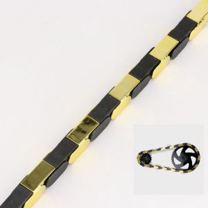 Couvre chaîne à clipser vélo 1 vitesse 112 maillons Insane Chains or et noir