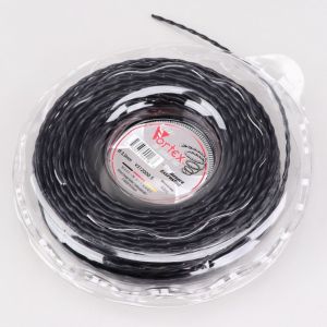 Fil de débroussailleuse Ø3 mm hélicoïdal nylon Vortex noir (bobine de 44 m)