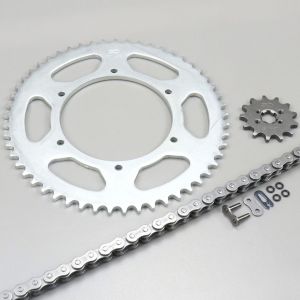 Kit chaîne renforcé à joints toriques 13x53x132 Aprilia RS, Derbi GPR 50... Afam gris