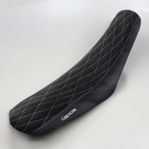 Housse de selle Sherco SM-R, SE-R (depuis 2013) Gencod Evo II blanche (simili Alcantara)