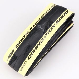 Pneu vélo 700x25C (25-622) Continental GP 5000 All Season TLR flancs beiges à tringles souples