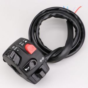 Commodo gauche universel (clignotants, klaxon, bouton de phares poussoir, commande de phares) Domino noir