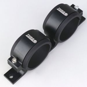 Support aluminium pour double pompe type Bosch 044 kartcross, autocross Ø60 mm Turbo Works noir