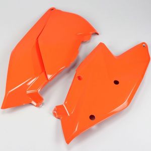 Plaques latérales avec cache de boîte à air KTM SX, EXC, SX-F 125, 250, 300... (2016 - 2018) UFO oranges