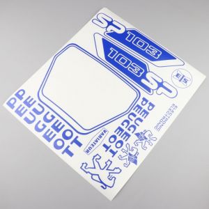 Kit déco Peugeot 103 SP bleu brillant V2