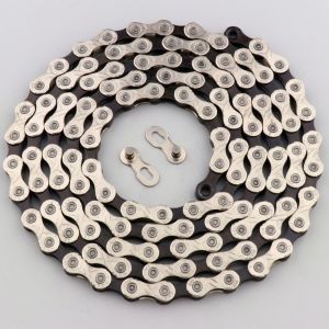 Cha&icirc;ne v&eacute;lo 11 vitesses 118 maillons KMC X11 argent et noire