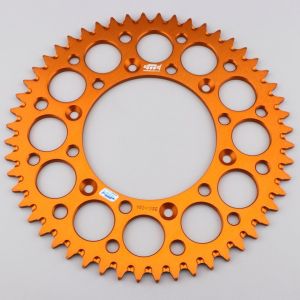 Couronne 52 dents alu 520 KTM SX, SX-F, EXC, Gas Gas MC-F... Motocross Marketing (anti-boue) orange
