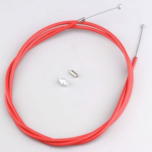 Câble de frein arrière inox pour vélo "BMX" 1.30 m Odyssey Slic avec gaine rouge (Ø1.5 mm)