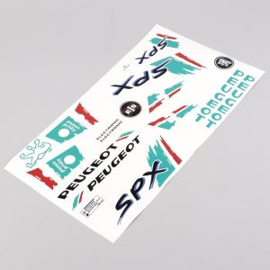 Kit déco Peugeot 103 SPX LC phase 1 blanche (jantes Grimeca) sans fond