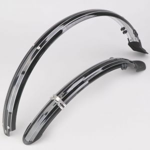 Garde boues avant, arri&egrave;re v&eacute;lo 27.5" M-Wave Mud Max Flex noirs 60 mm