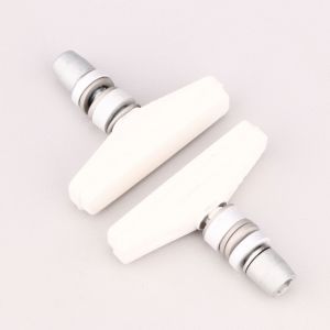 Patins de frein v&eacute;lo BMX V-Brake 54 mm Kool-Stop Tuff Skyway blancs (avec filetages)