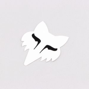Sticker Fox Racing Head 3.8 cm blanc