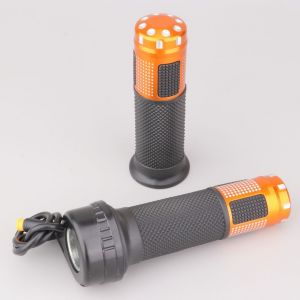Poign&eacute;e d'acc&eacute;l&eacute;rateur avec poign&eacute;e de rev&ecirc;tement gauche trottinette SmartGyro eWheel noires et oranges